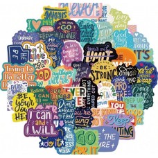 Set 50 Stickers Frases Motivacionales Alentadoras Felicidad